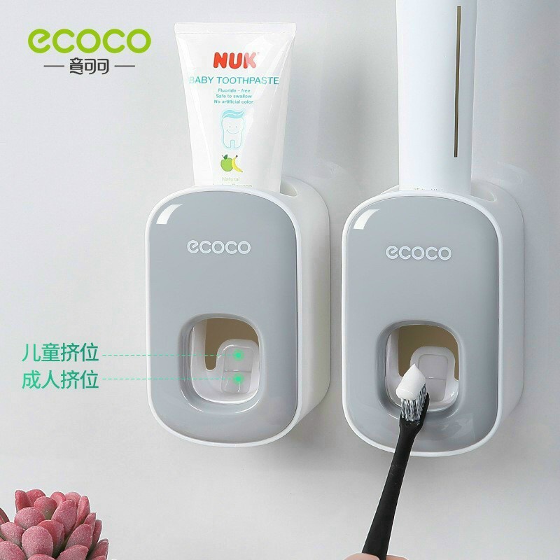 Dụng Cụ đỡ bóp tuýp kem đánh răng ECOCO tự động gắn lên tường Tiện dụng cho gia đình . Bộ Nhả Kem Đánh Răng Tự Động