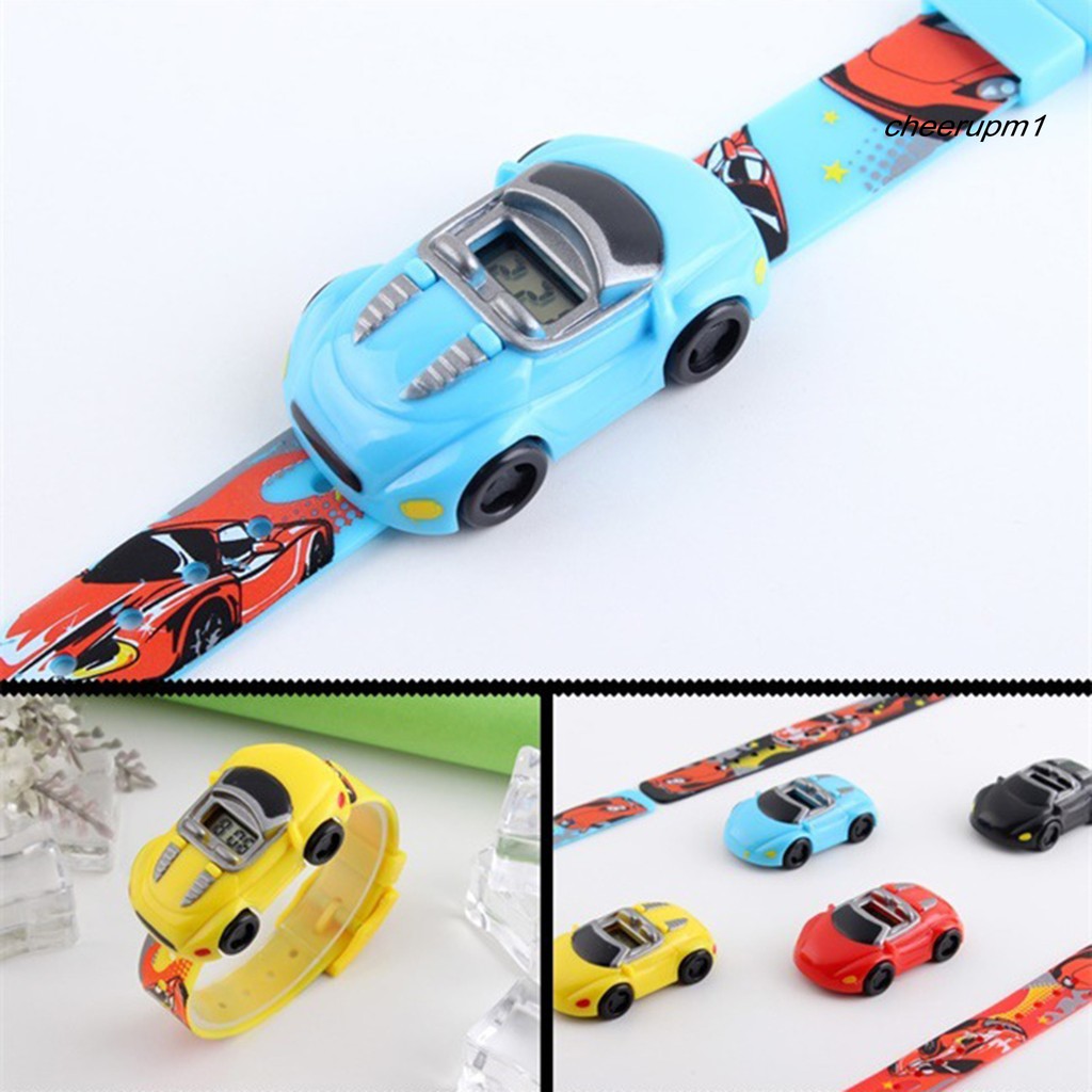 Đồng Hồ Đeo Tay Trẻ Em In Hình Xe Hơi Tháo Rời Được