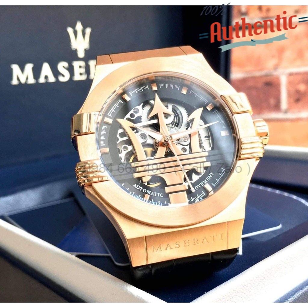 Đồng Hồ Nam Maserati Potenza Automatic Black Skeleton R8821108002