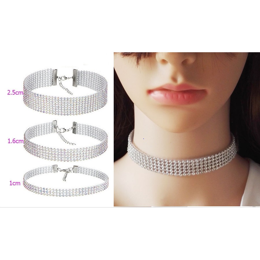 Vòng cổ choker đính kim lấp lánh nhiều lớp size by size MSB92