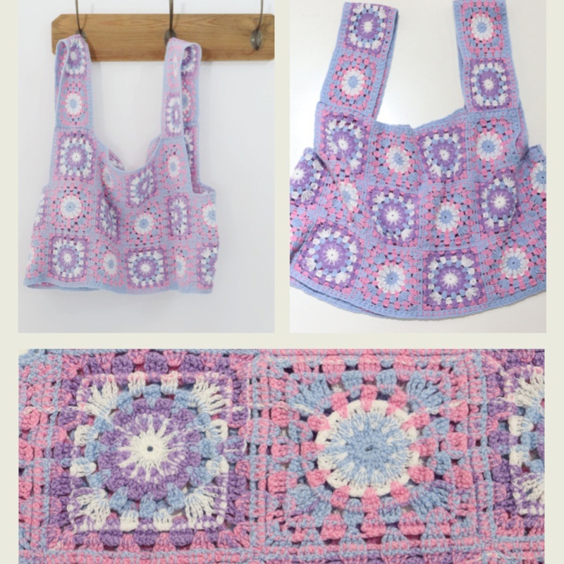 Brroa Áo Tank Top Dệt Kim Không Tay In Họa Tiết Hình Học Màu Sắc Kẹo Ngọt Phong Cách Retro