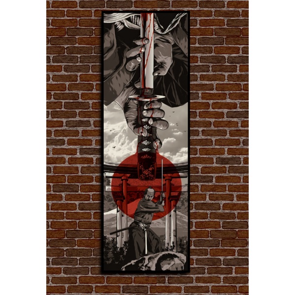 Bộ 4 tranh samurai tranh canvas khung composite treo tường giá xưởng - trang trí tiệm cà phê - tattoo ...