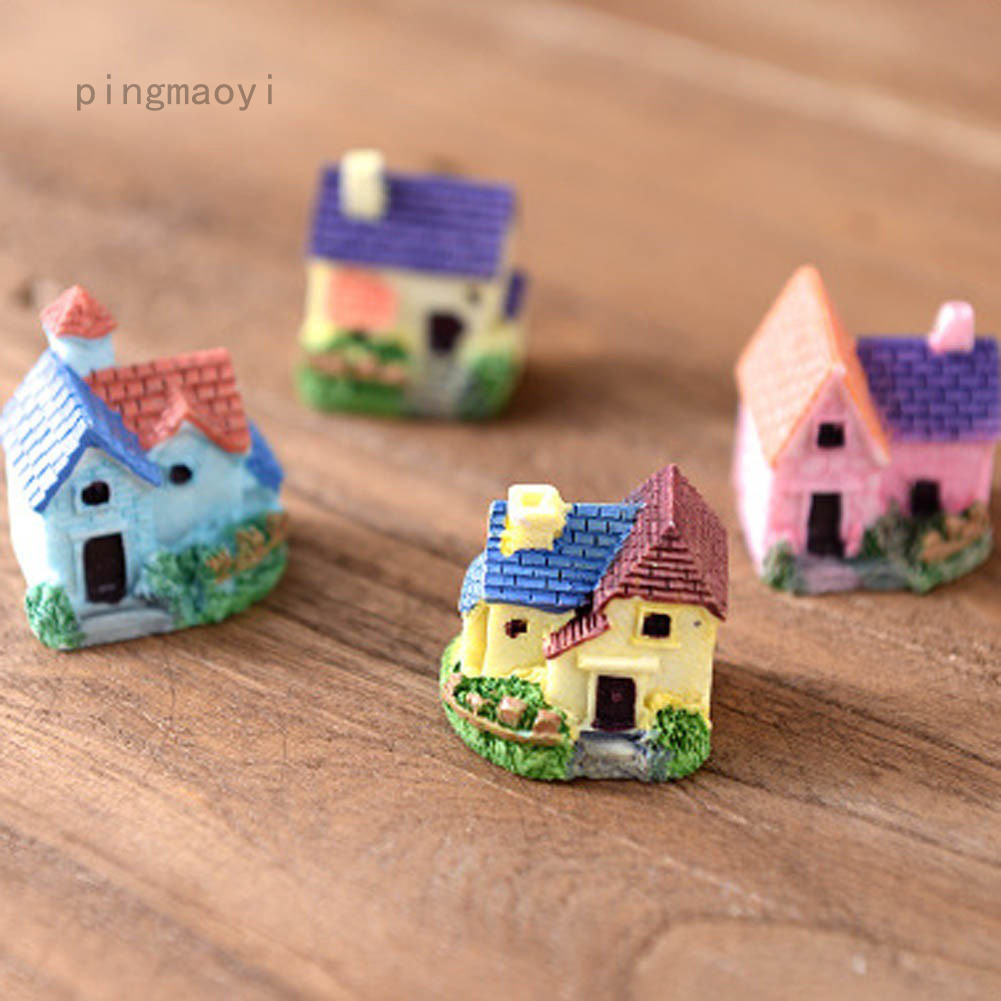 Đồ trang trí Ngôi Nhà Pingmaoyi Mini Bằng Nhựa Resin Dùng Trang Trí Tiểu Cảnh / Sân Vườn Cho Bé