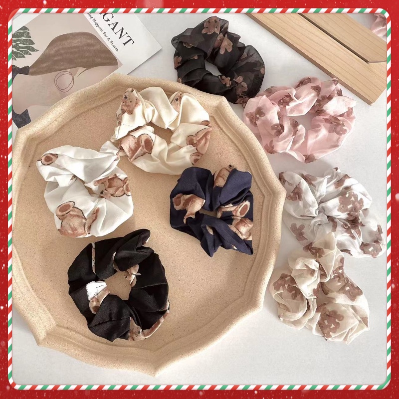 Scrunchies Cột Tóc LIN Hình Gấu Dễ Thương