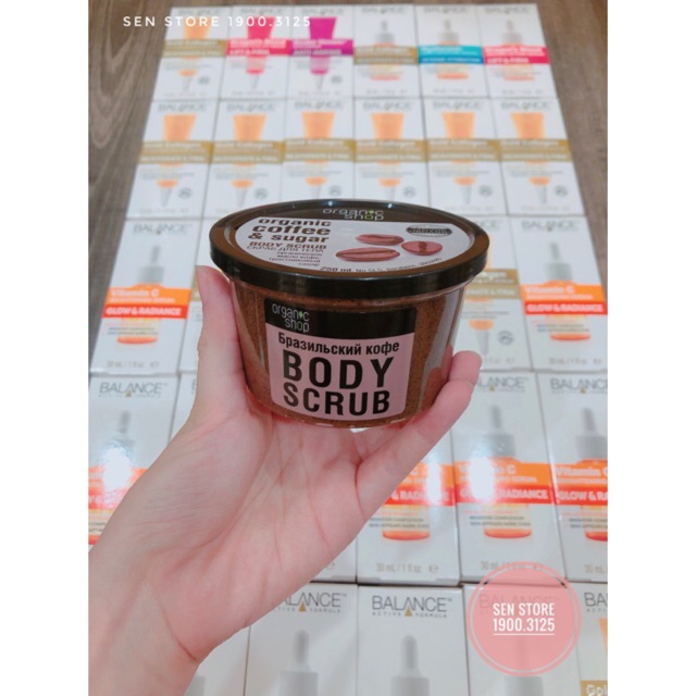 TẨY DA CHẾT ORGANIC SHOP COFFE SUGAR BODY SCRUB