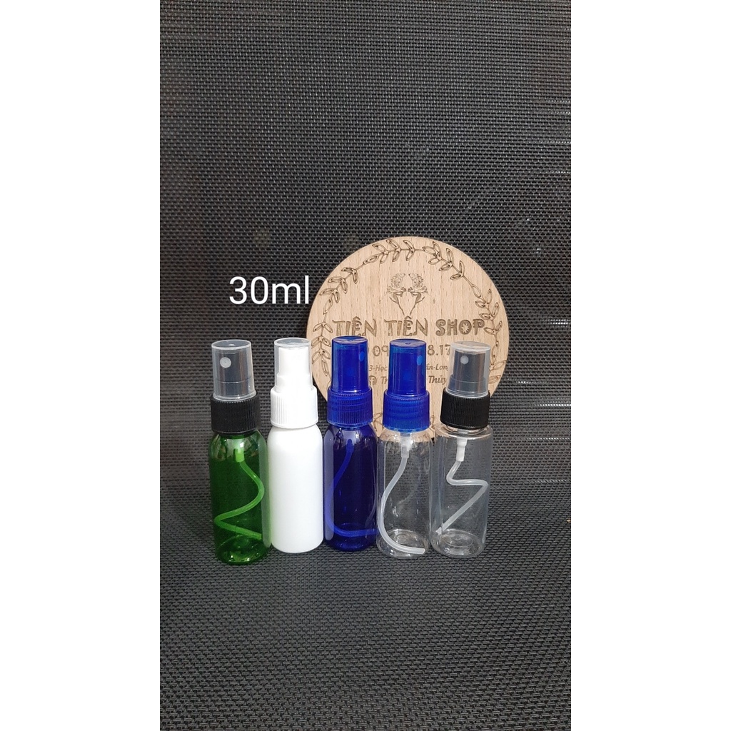 Chai nhựa cứng 30ml nhiều màu đầu xịt phun sương