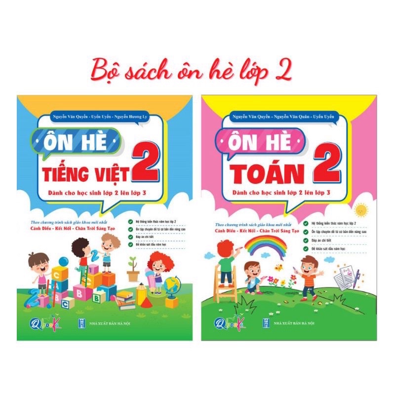 Sách - Combo Ôn Hè Toán Và Tiếng Việt 2 Qbooks 2 cuốn - Dành Cho Học Sinh Lớp 2 Lên Lớp 3 (Chương Trình Mới)