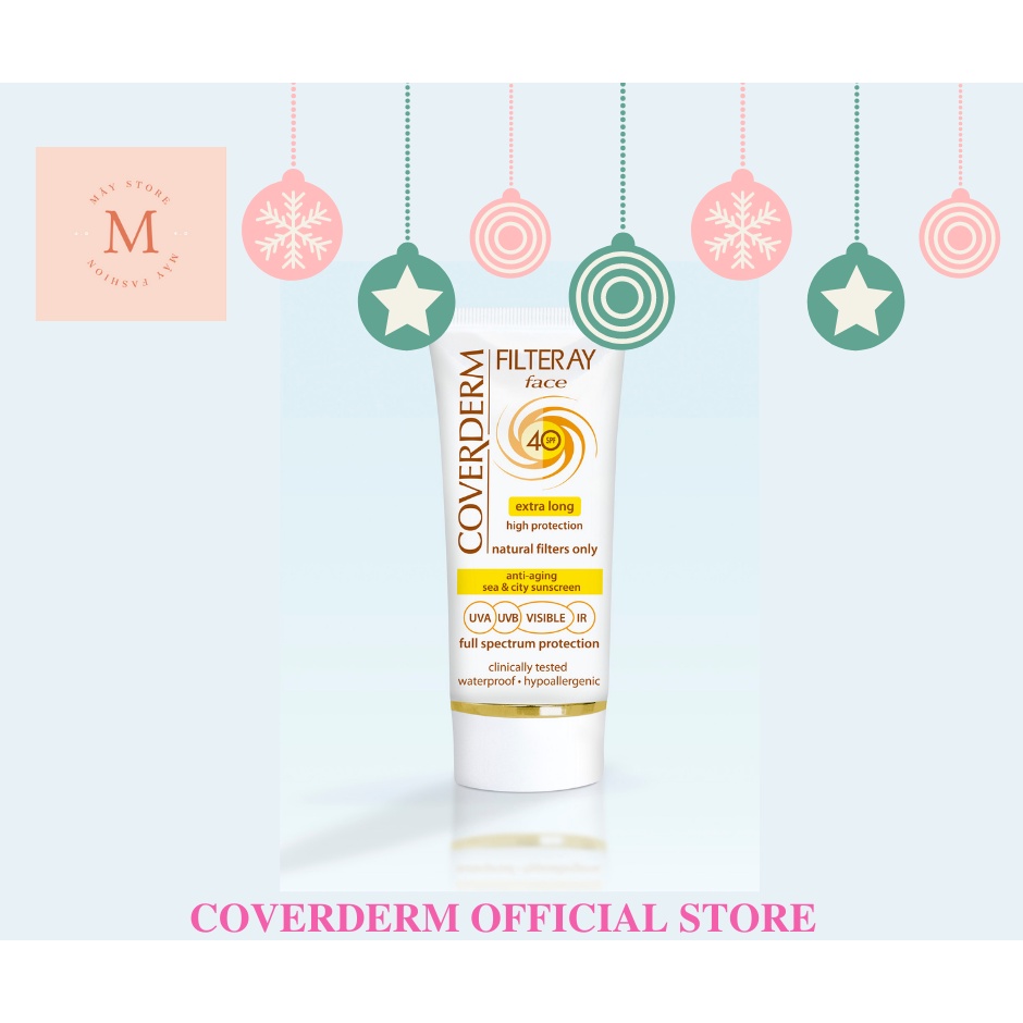 Kem chống nắng thoa 1 lần duy nhất trong ngày phổ rộng ngăn chặn 4 tia gây hại cho da COVERDERM FILTERAY FACE SPF 40