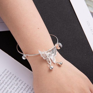 Lắc tay BƯỚM GẮN LỤC LẠC bạc vòng tay nữ