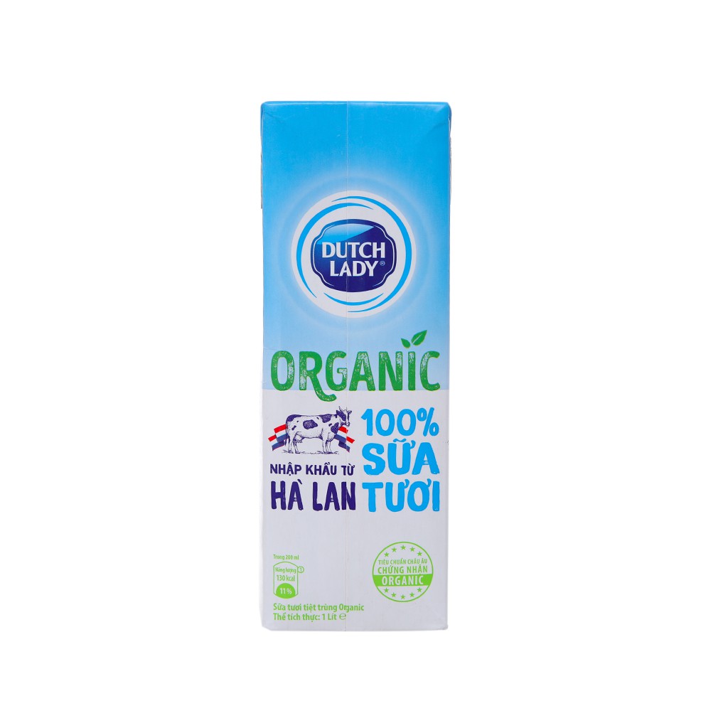 Sữa tươi tiệt trùng Dutch Lady 100% Organic hộp 1 lít