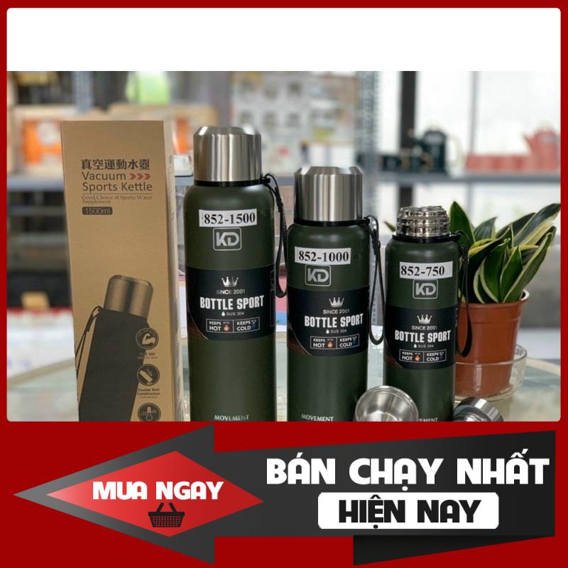 HÀNG SIÊU XỊN -  Bình giữ nhiệt KD 852 bình nước cao cấp 36h nắp tách thành cốc toàn bộ bằng inox 30