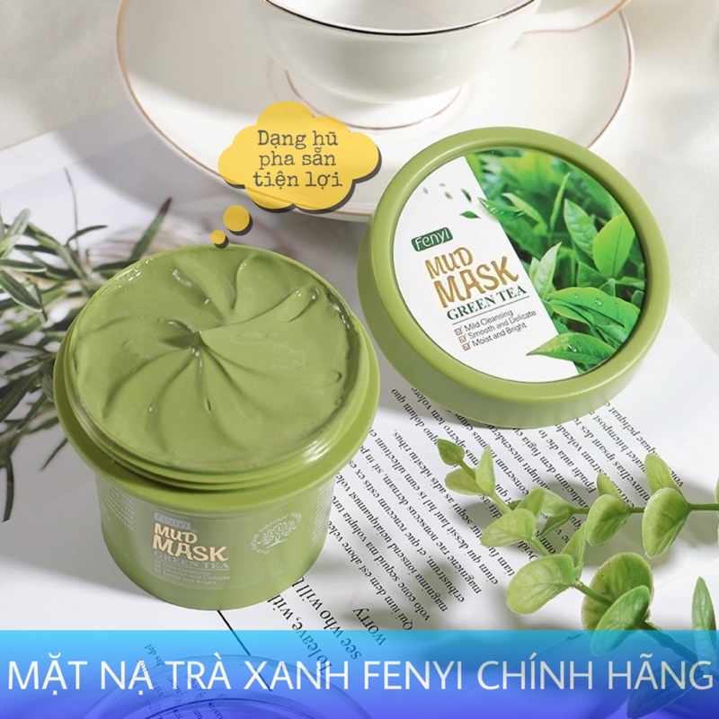 Mặt nạ bùn đất sét trà xanh Fenyi giảm mụn làm sạch lỗ chân lông điều dầu làm sáng da 100g