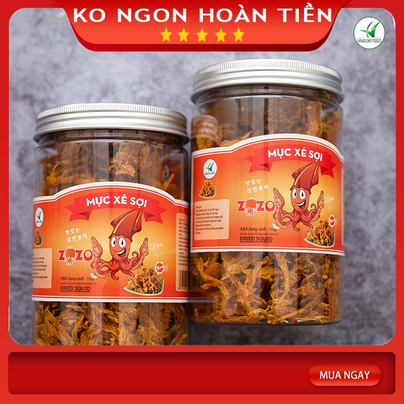 [Khô Mực xé sợi tuyển chọn] Mực xé sợi tẩm gia vị ZOZO 150g - Khô gà Cooky