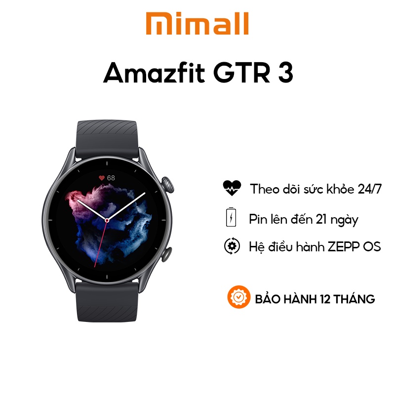 Đồng hồ thông minh GTR 3 - Hàng chính hãng phân phối bởo Xiaomi Life -  Pin 21 ngày/ Tiếng Việt - Bảo hành 12 tháng