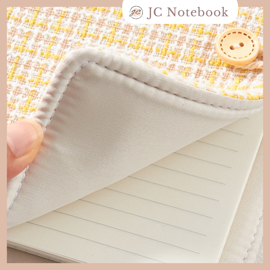 Sổ Còng Bullet Journal Bìa Vải Vintage A6 Có Chỗ Gắn Bút - Tặng Kèm 2 Xấp Giấy Ô Vuông Kẻ Ngang 100 Tờ