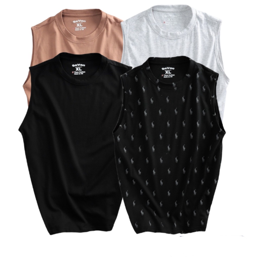 Áo ba lỗ nam SEVEN áo thun sát nách co giãn thấm hút mồ hôi, chất liệu cotton siêu thoáng mát