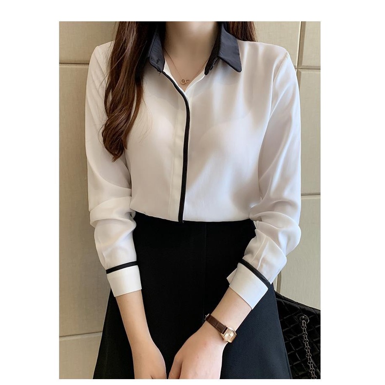 Áo Sơ Mi Chiffon Tay Dài Cổ Bẻ Thời Trang Mùa Thu Dành Cho Nữ