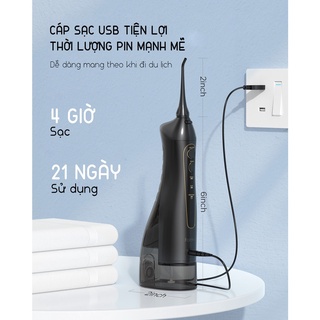 Tăm nước Lebenlang LBT1486S model 2022, 3 chế độ, 5 đầu tăm thay thế