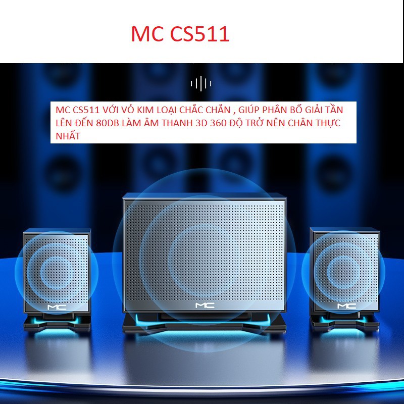 Loa Nhạc Không dây Bluetooth MC 511 - mặt Nhôm, Hổ Trợ Thẻ Nhớ/USB - Bao Test