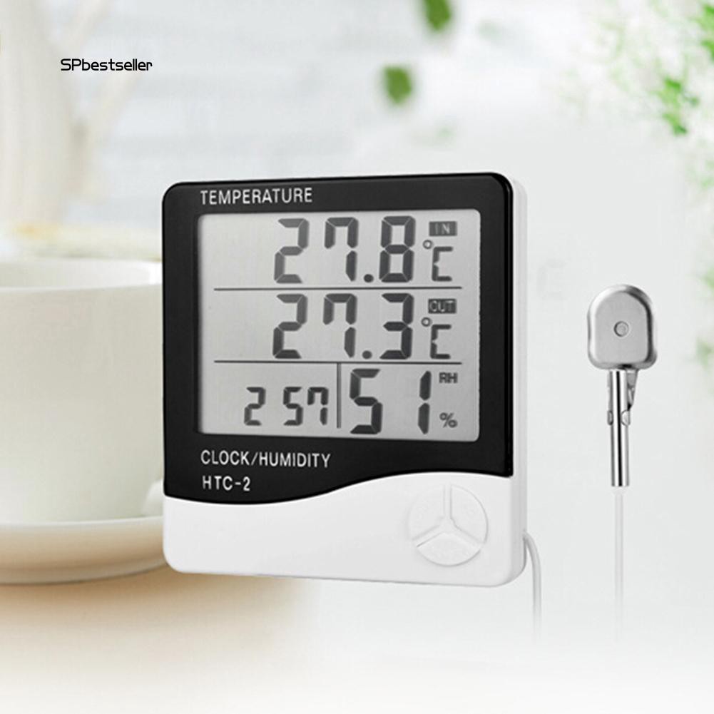 Set máy đo nhiệt độ độ ẩm kỹ thuật số có màn hình LCD và phụ kiện