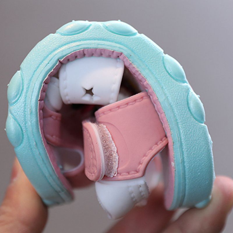Kids Baby Sandals Cartoon Bear Shoes 0-2Yrs Boy Girls Soft Rubber Flat Sandal Beach Shoes