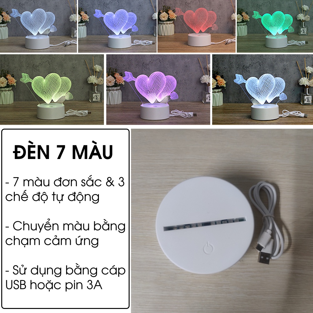 [100+ Mẫu][16 Màu] Đèn 3D Bánh Kem Sinh Nhật