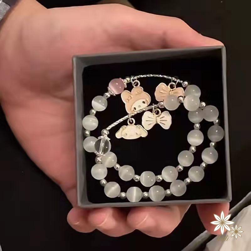 【kifli】Vòng Tay Đá Mắt Mèo Cinnamon Đơn Giản Đáng Yêu Làm Quà Tặng Cho Bạn Gái