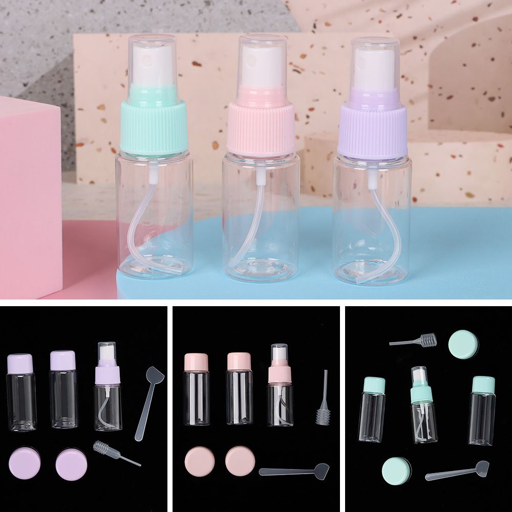 [Hàng mới về] Set 7 Chai Đựng Mỹ Phẩm Bằng Pvc Không Độc Hại Nhiều Màu Sắc Tiện Dụng Khi Đi Du Lịch