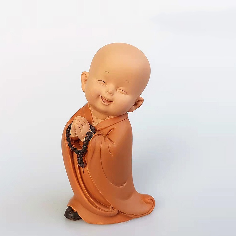 Mô hình chú tiểu áo nâu biểu cảm dễ thương trang trí nhà cửa quà tặng bạn bè người thân - Go Home