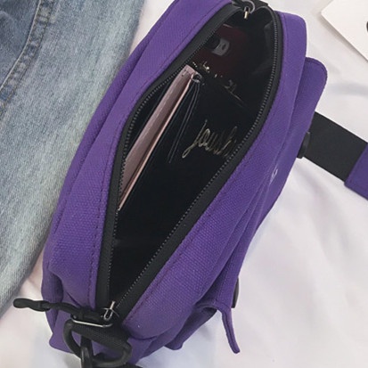 Túi vải Running Men Túi Messenger đơn giản Túi đeo vai nữ Túi đựng điện thoại mini phong cách hàn quốc