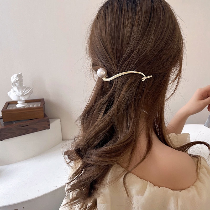 Kẹp Tóc Đính Ngọc Trai Thời Trang Cao Cấp Cho Nữ