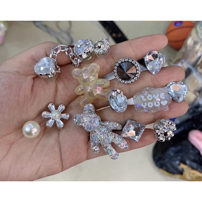 Set 14 Phụ Kiện Trang Trí Giày Dép Loại 1 Xịn Croc Jibit dép cá sấu dép cros cross chảm gấu teddy lạc đà nổi