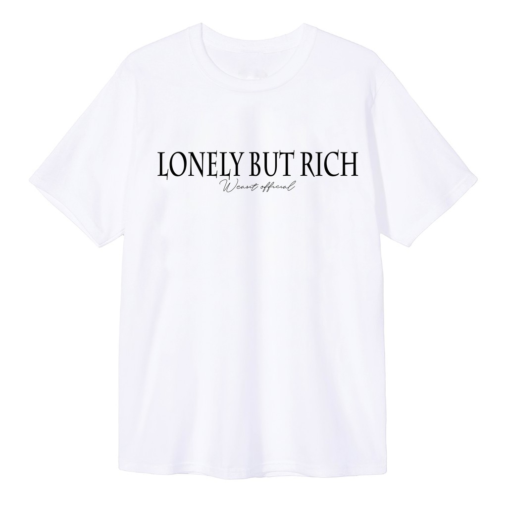 Áo thun tay lỡ WEARIT phông chất liệu cotton 100% họa tiết basic đơn giản form rộng unisex lonely but rich | BigBuy360 - bigbuy360.vn