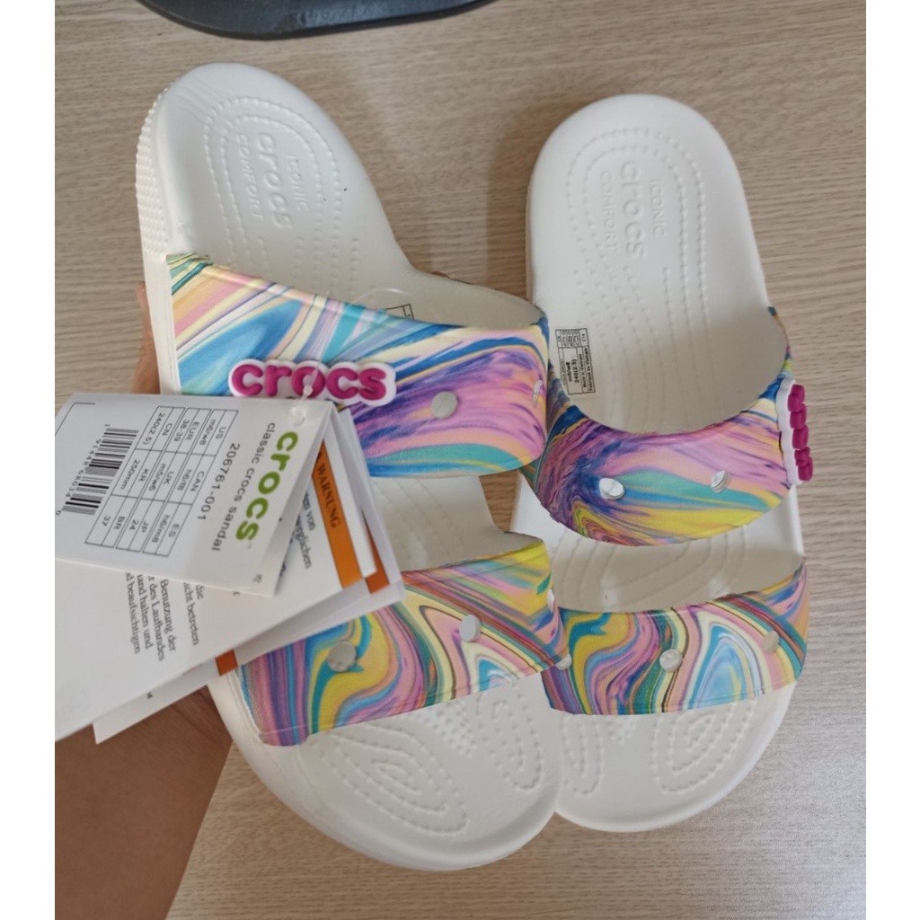 CROCS - Dép Lê classic 2 quai họa tiết nam nữ, PB106 - p1