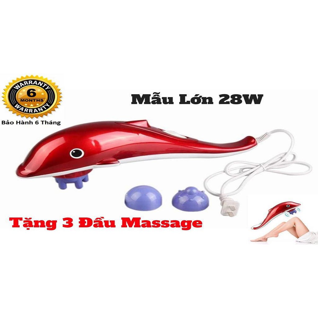 [FREESHIP] Máy Massage Cầm Tay Hình Con Cá Heo 3 Đầu Dolpin Lớn