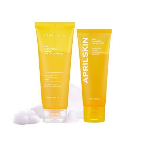 Aprilskin Combo Calendula Cơ Bản (Mặt nạ lột Peel Off Pack+Sữa rửa mặt Calendula Foam Cleanser)