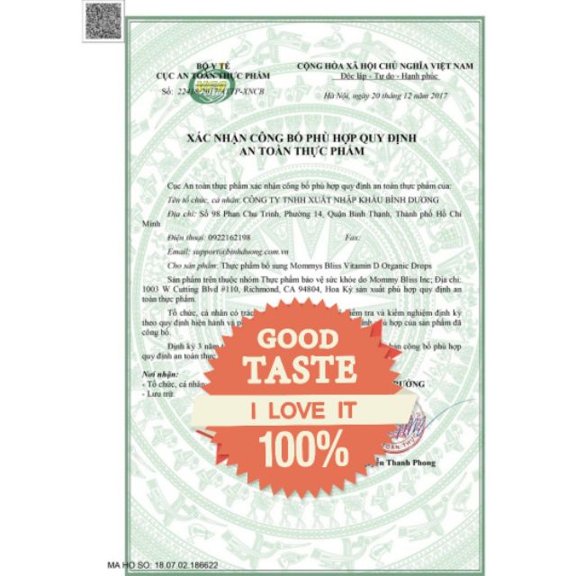 Vitamin D hữu cơ Mommy Bliss Organic Mỹ 90 giọt