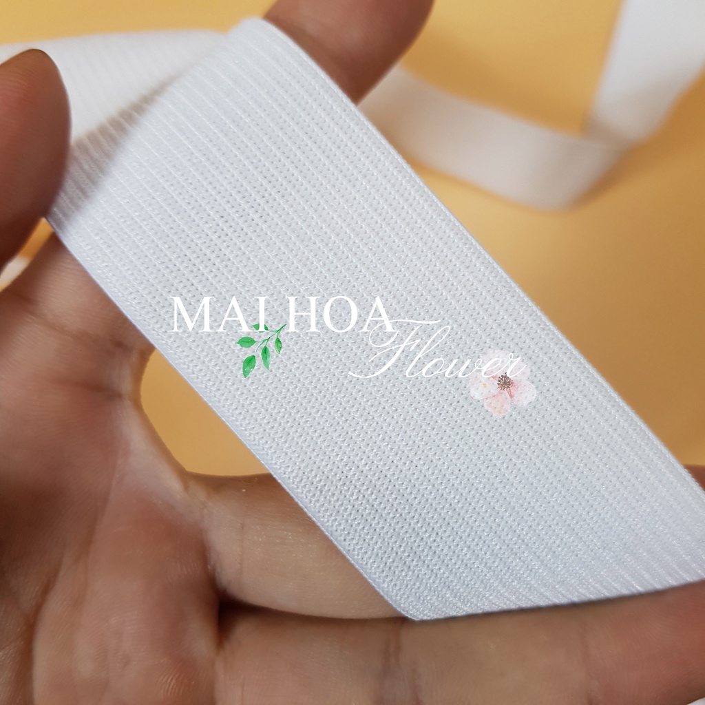 Dây thun may quần trắng size 3.5cm chun quần mỏng mềm giãn tốt mặc êm Maihoaflower