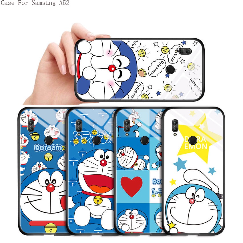 Samsung Galaxy A52 A52S A32 A12 A02S A03S A03  A02 M02 5G 4G Cho Ốp lưng điện thoại In Hình Doraemon Cat