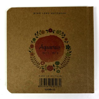 Notebook - 12 cung hoàng đạo - Bảo Bình (Giấy Kraft nâu)