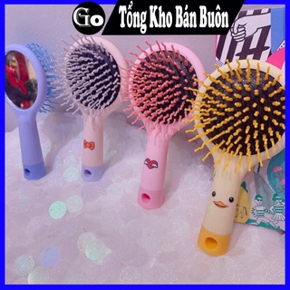 LƯỢC ĐỆM CÓ GƯƠNG PHÍA SAU CẦM TAY