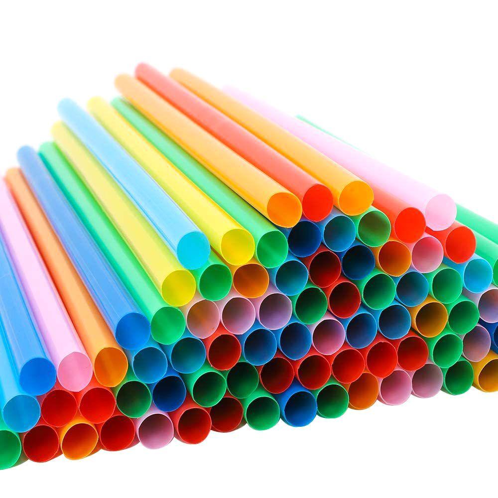 Set 100 Ống Hút Dùng Một Lần Họa Tiết Giáng Sinh Nhiều Màu Sắc