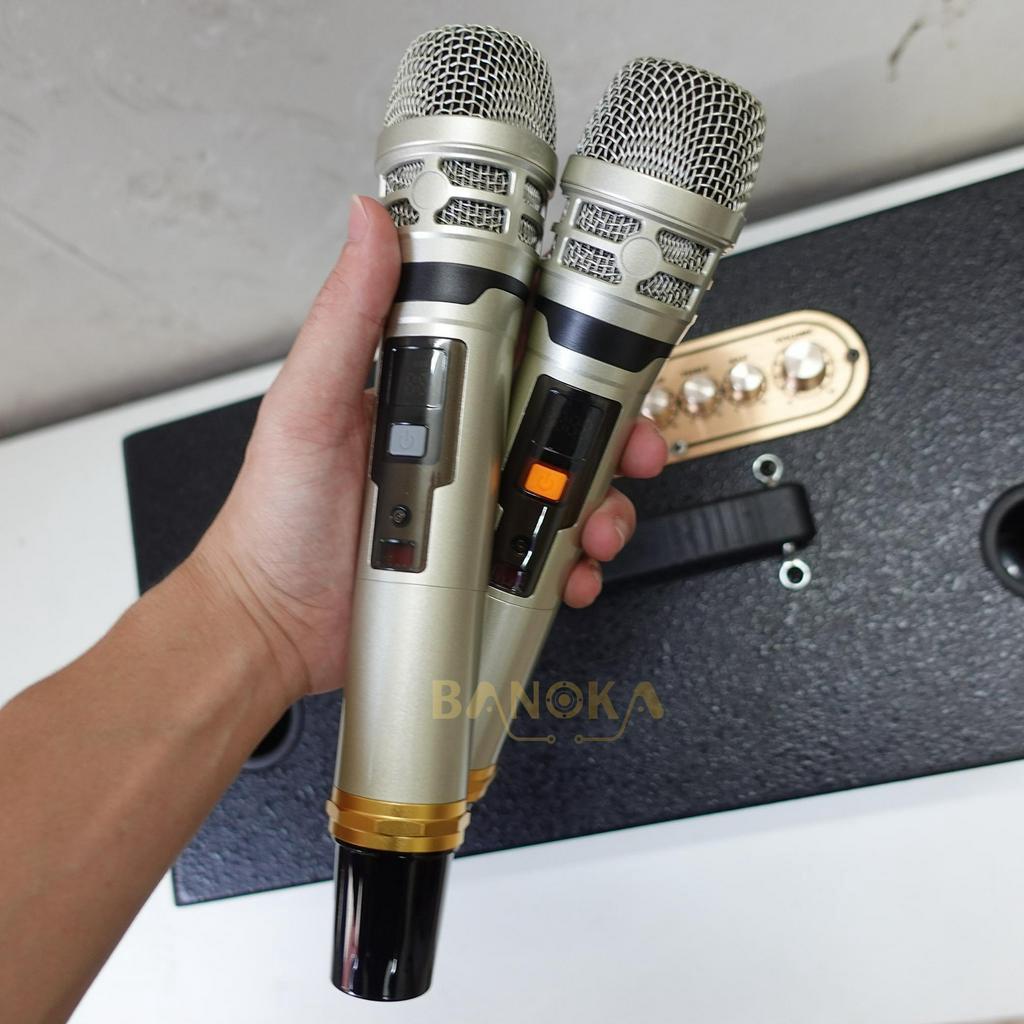 Loa xách tay Karaoke CMaudio S216 - Loa vali bass đôi 15cm, kèm cặp micro không dây UHF, Có reveb, Bảo hành 12 tháng