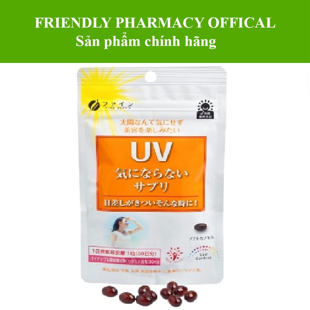 {Nhật} Viên chống nắng UV Care Plus Fine Japan- Hỗ trợ giảm tác hại của tia UV, ngăn ngừa lão hóa da (30 viên)