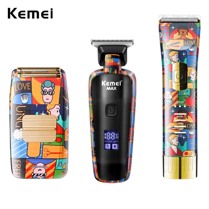 Bộ Tông Đơ Cắt Tóc Kemei 0mm 3 Trong 1 Chất Lượng Cao