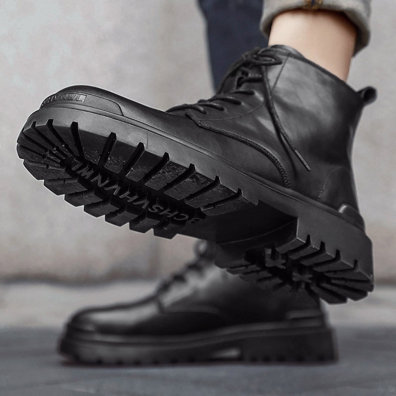 Giày bốt chelsea da cổ cao thời trang dành cho nam