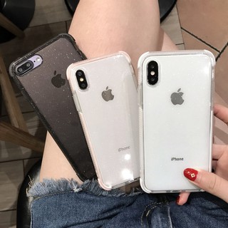 Ốp điện thoại trong suốt đính kim tuyến lấp lánh dành cho iPhone X XR 7 Plus 6 6 Plus