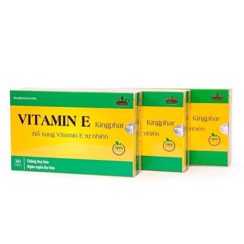 VITAMIN E KINGPHAR 30 viên Hỗ trợ tăng cường chống oxy hóa, hạn chế lão hóa da