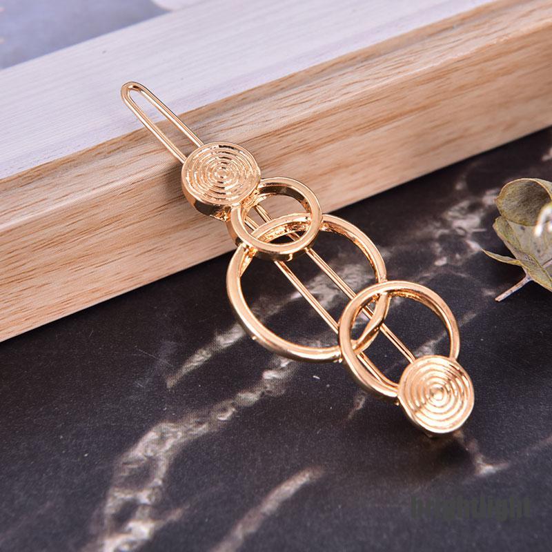 (Hàng Mới) Kẹp Tóc Kim Loại Thiết Kế Hình Học Độc Đáo