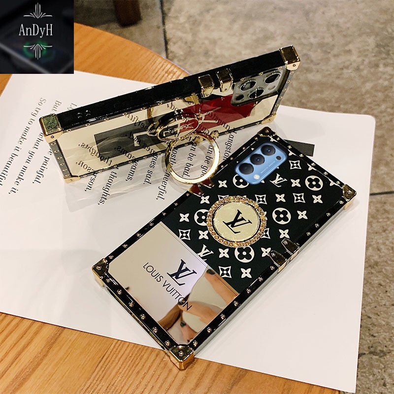 Ốp Điện Thoại Silicon Dẻo Viền Vuông Có Giá Đỡ OPPO Reno 5 / 5Pro / Reno 6 / 6 Pro / Reno 4 / 4 Pro / Reno 7 / Reno 2 / Reno 3